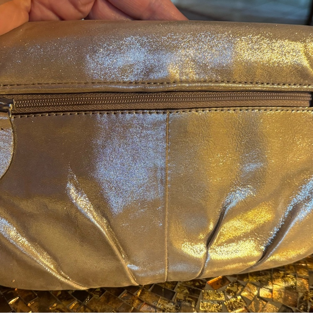 Largest Vintage Coach Gold Wristlet with Shimmery Finish - Picture 7 of 11